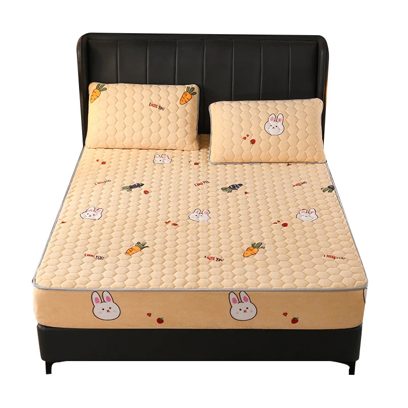 Wholesale New 360-Degree All-Inclusive Design Nordic Wind Skid Resistant Plaid Thermal Printing Hotel Use Bed Sheets