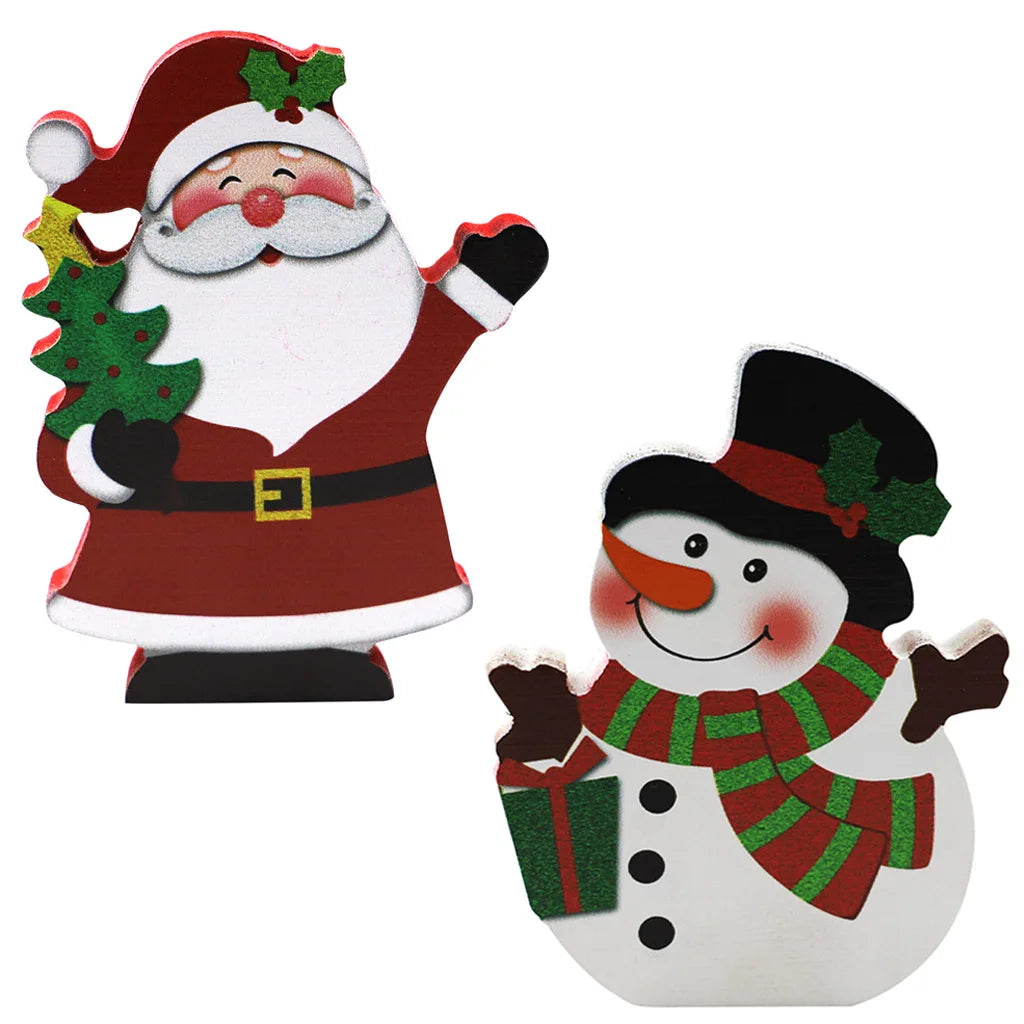 Cross-border Christmas Wooden Decorations Santa Claus Snowman Ornaments Home Party Creative Crafts