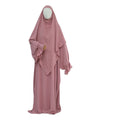 2024 Modest Muslim Woman Prayer Outfit Hijab Dress Dubai Turkey Abaya With Long Head Scarf Khimar Ramadan Eid Islamic Clothes