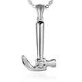 Men's Fashion Titanium Steel Silver-Plated Hammer Pendant Creative Tools Fine Pendants & Charms for Trendy Necklaces