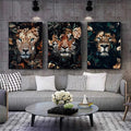Flower Animal Lion Tiger Deer Leopard Abstract Canvas Painting Wall Art Nordic Print Poster Decorative Picture Living Room Decor