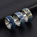 Factory Wholesale 9mm Stainless Steel Finger Rings Engraved Luminous Personality Temperament Men's Hand Jewelry Men's Rings Band
