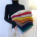 Y2k One Size High Neck Thickened Sweater Spring Autumn and Winter Underlay Tight Versatile Pullover Long Sleeve Knitted Underlay