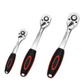 1/4'' 3/8'' 1/2'' Quick Release Universal Multi-Tool Adjustable 24/72 Tooth Ratchet Wrench Set DIY OEM 45# Steel Rubber Handle