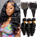 Factory Loose Wave Closure with 4*4 HD Lace Super Double Drawn Raw Hair with 4x4 Lace Closure Brazilian Lock of Hair