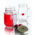 Embossed Handle Glass Beverage Mason Jar with Screw Cap for Holiday Business Souvenir & Gift Promotion