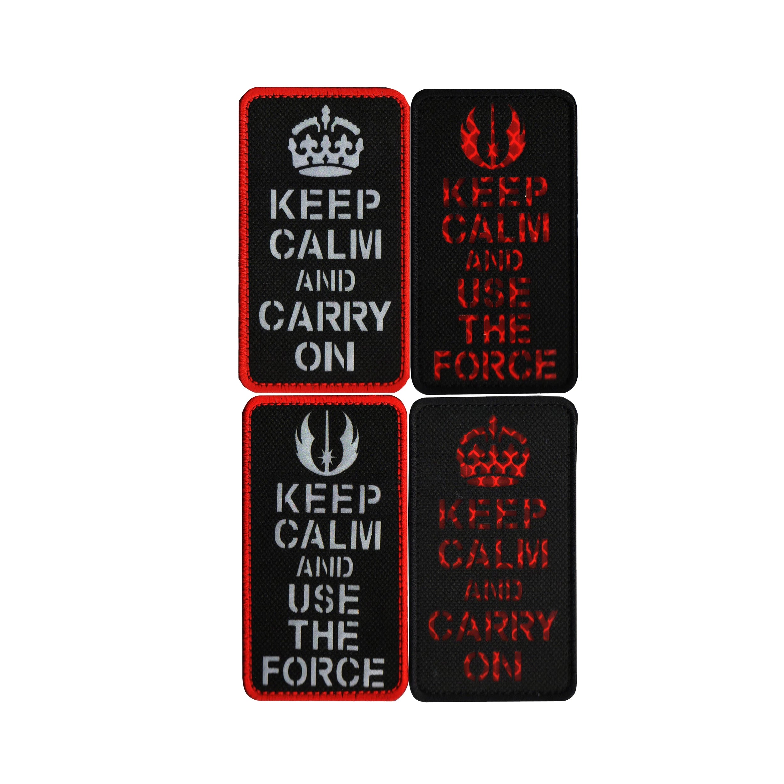 KEEP CALM and CARRY on Reflective IR Embroidery Hook and Loop Tactical Morale Armband Badge Patches