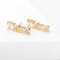 Hip Hop Carved Name Earrings Copper Custom Name Ear Studs Earrings
