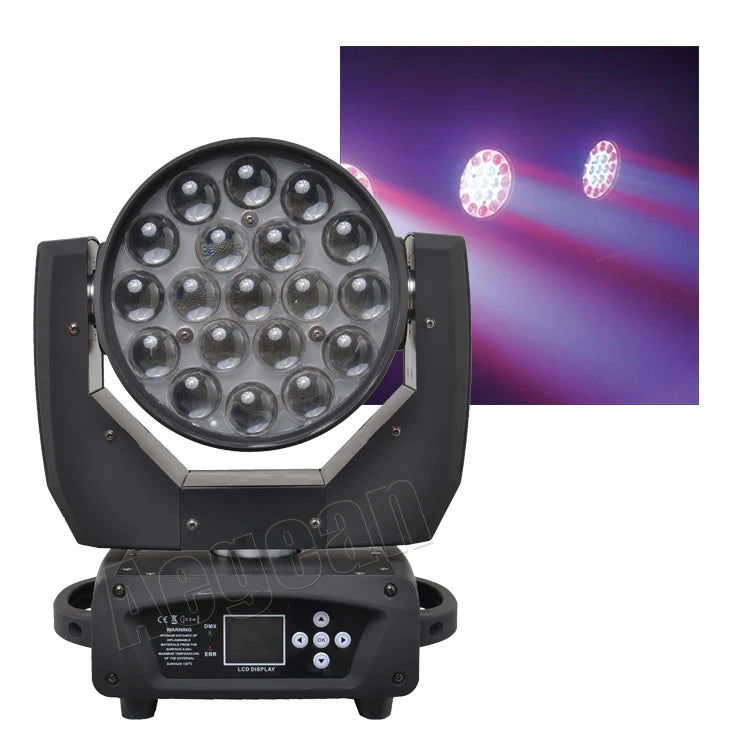 4Pcs 19x15W Rgbw 4In1 Wash Zoom Led Moving Head Light Packed in Flight Case