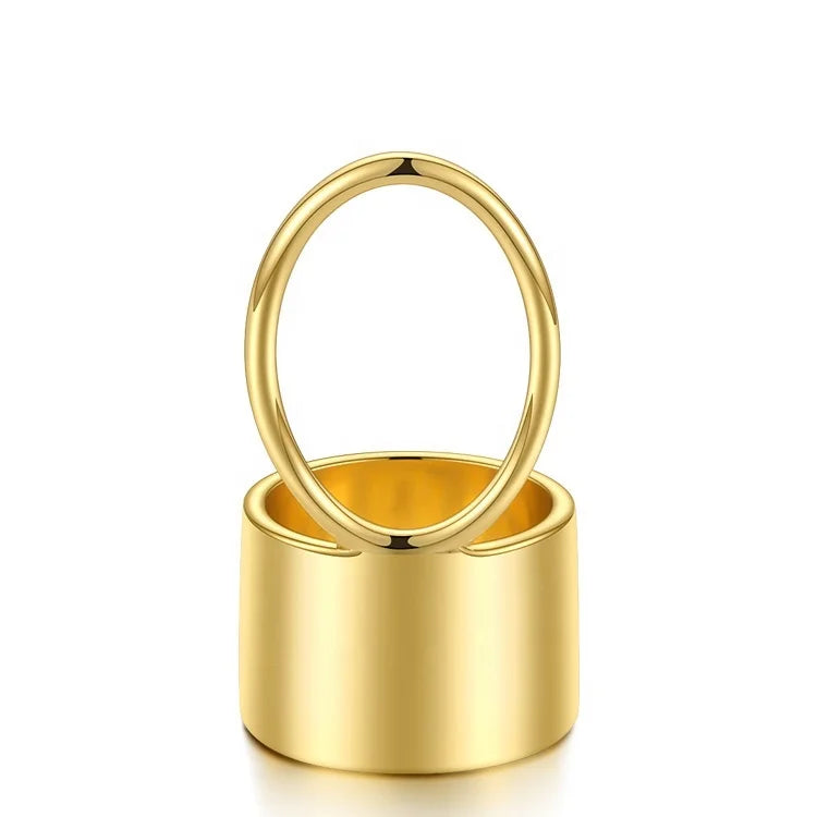 Latest High Quality 18K Gold Plated Brass Jewelry Finger Nail Ring Hip Hop Fashion Rings R214091