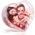 Heart Shape Floating Sparkle Clear Plastic Heart Frame Display Valentines Picture Frame MegaBDM