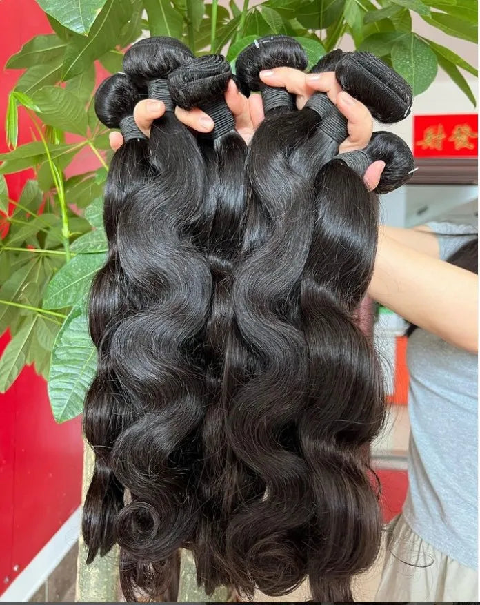 Wholesale 10A Unprocessed Virgin Raw Indian Hair Body Wave Bundles Human Hair Extensions From Vendor