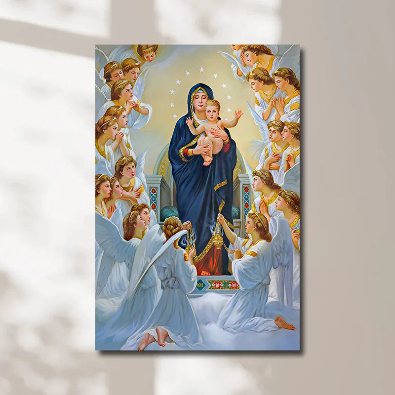Wholesale Mother Mary with Jesus Christ  Wall Art Canvas Prints for Home Decoration