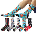 Wholesale 3D Digital Printed Comic Graffiti Socks Men Unisex Trendy Hip Hop Skateboard Crew Socks