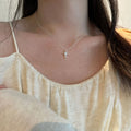 Simple INS Fashion Pure 925 Sterling Silver Chain Beauty Star Pendant Necklace for Women Girls Jewelry