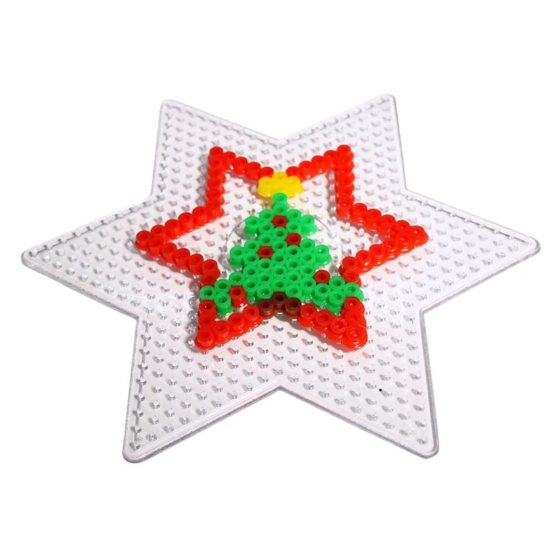 Children's Educational DIY Puzzle Toy Transparent 5mm Hexagon Starcraft Fuse Perler Beads with Pegboard Made of EVA Plastic
