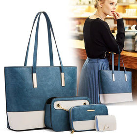 Classic 4pcs Tote Hand Bag Pu Leather Women Purse and Handbags Ladies Shoulder Wholesale Bags Set