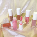 Shimmer Lipgloss with pink Tube Private Label Customize pink Lipgloss Container Nude Color Vegan Lipgloss