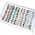 Factory Wholesale Natural Stone Rose Quartz Tiger Eye Aventurine Moss Agate Crystal Ring for Women and Men
