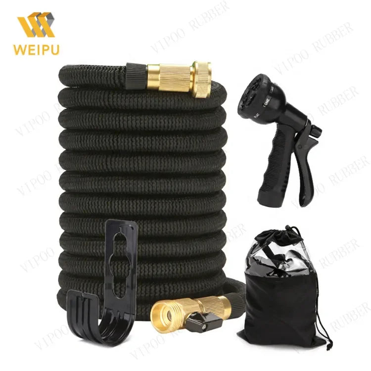 Factory Direct Black Garden Hose Triple Telescopic Alloy Joints Wear-Resistant Explosion-Proof Easy Carrying Made Plastic CNS