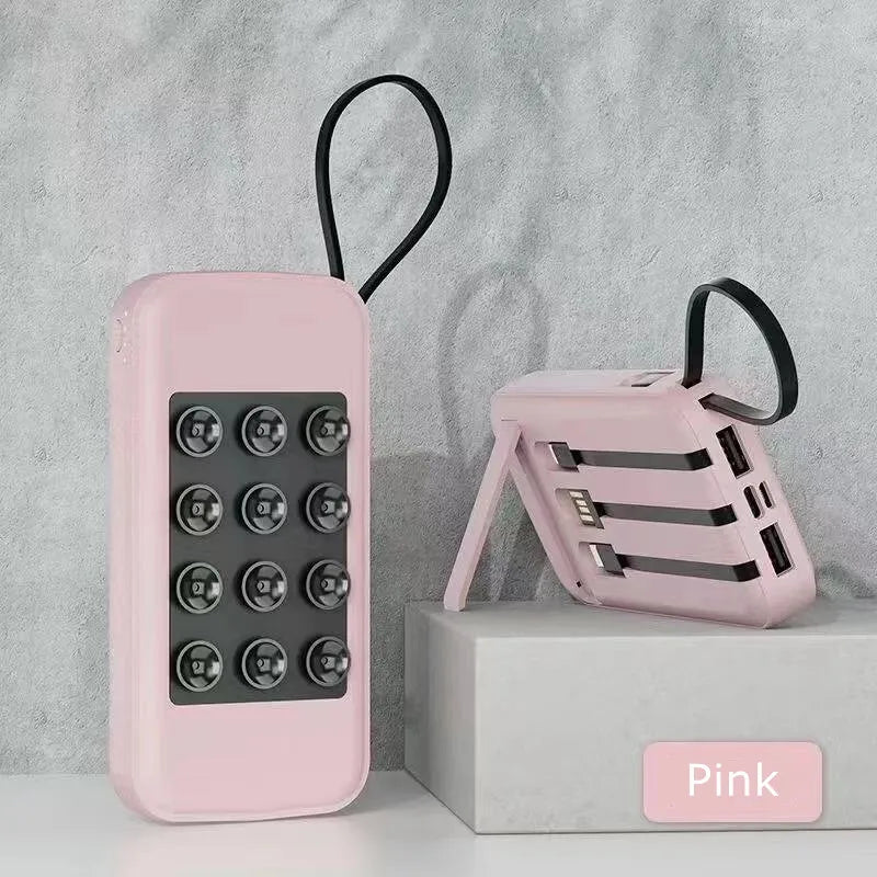 luxury promotion gift set 2026 Hot Selling  Creative Birthday Gift 10000mAh Power Bank with Sucker Four Wires Portable Lanyard for Birthday Holiday Gift