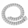 Nuoya Hip Hop Jewelry Silver 24mm Chunky Miami Cuban Chain Women Choker Shiny Diamond Cuban Link Chain Necklace