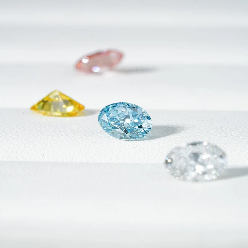 Starsgem IGI Diamond Oval Cut Colorful CVD HPHT Diamond Loose Lab Grown Diamond