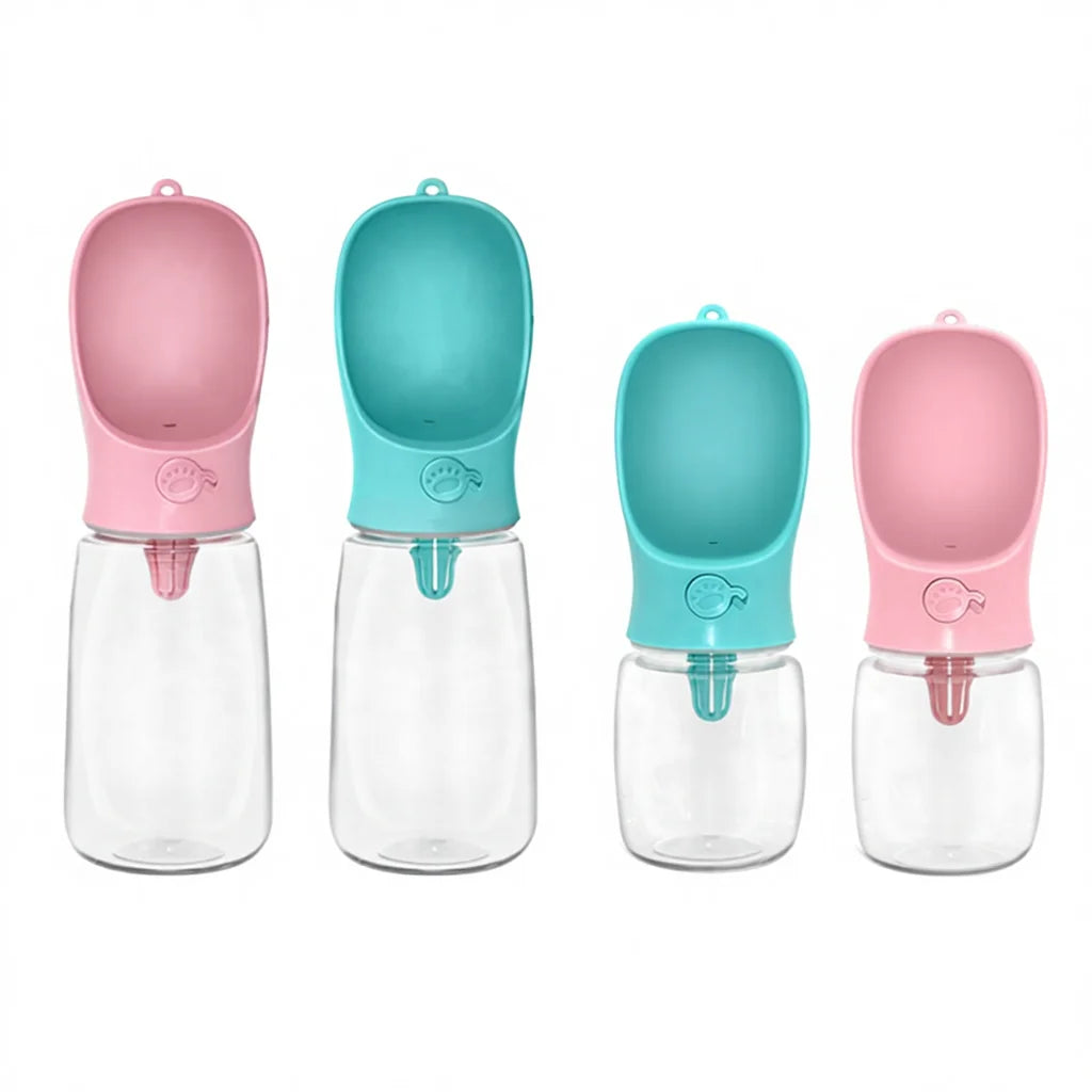 Automatic Plastic Portable Outdoor Pet Water Dispenser & Feeder for Walking Traveling Hiking with Food Bowl Dog Bottle