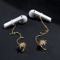 Earphone Anti-Lost Chain Drop Earrings Gold Plated Dangle Earrings Earphone Holder Strap Charm Studs Cuff Earring Accessories