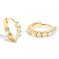 Gemnel New Arrivals Beauty Luxury Women Jewelry 925 Silver Opal Gold Huggie Earrings
