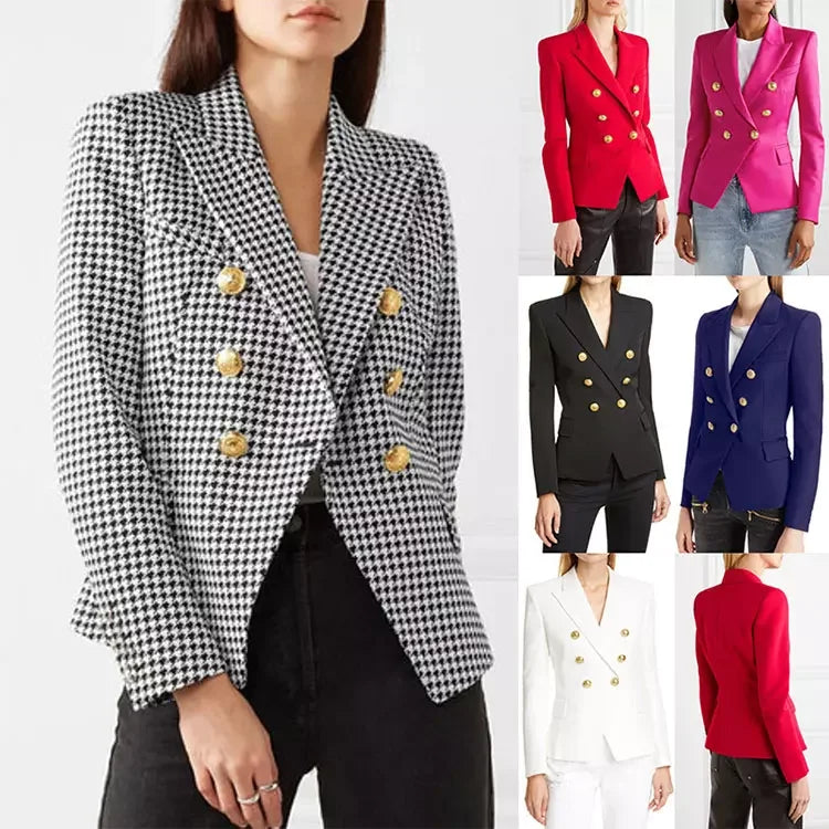 H2013 New Arrival Fashion Blazers for Ladies Short Double Breasted Blazers Ladies Womens Blazer