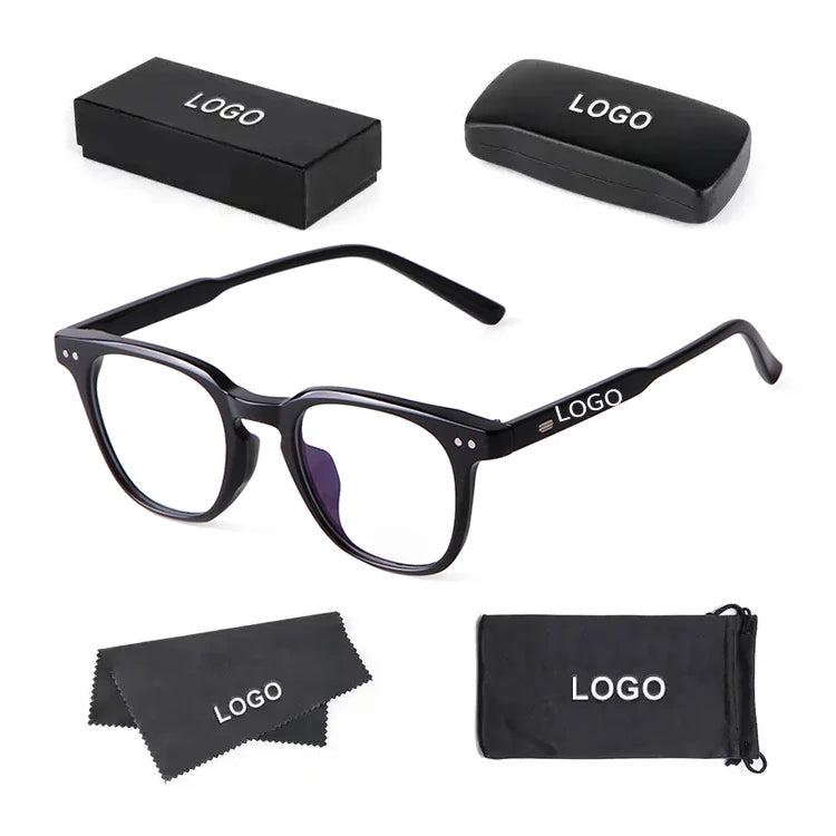 STORY PSTY636L Classes TR90 Anti Blue Light Glasses Unisex Designer Eyewear Vintage Rivet Square Glasses Men Gafas De Luz Azul