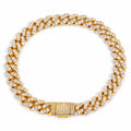 Drop Shipping 8mm Sterling Silver 925 VVS Moissanite Bracelet 18K Real Gold Plated Cuban Link Bracelet