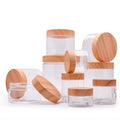Luxury 800ml Plastic Body Face Cream Jar Bamboo Containers Cosmetic Packaging for Cosmetic Cream