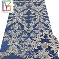 New White Lace Luxury Sequin Beaded Fabric 3d Mesh Bridal Lace Fabric for Women Evening Dress Wedding Tulle Embroidery Fabric