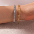 Wholesale 18K Gold Plated Cuff Bracelet Diamond Bezel Tarnish Free Waterproof PVD Bangle