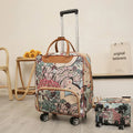 Custom Fashion Outdoor Unisex Trolley Bag PU Carry-On 18-Inch Suitcase Zipper Closure Travel Luggage BIOK 2kgs