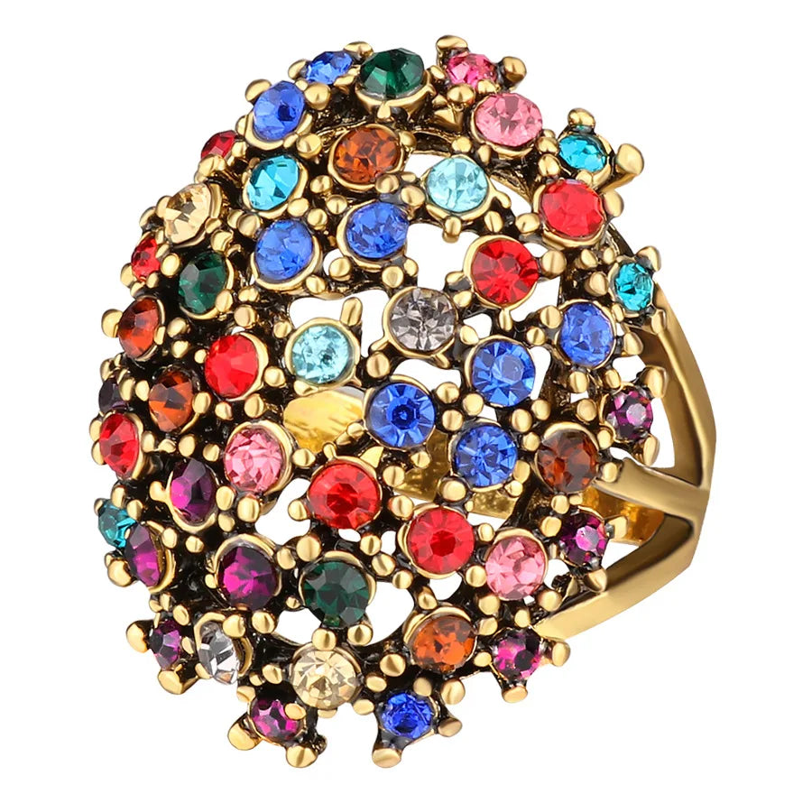 Europe and the United States Intensive Diamond-encrusted Trend Personality Ring Foreign Trade Jewelry Manufacturers Wholesale