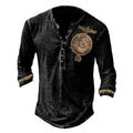 Mens Distressed Henley Shirts Lace up Long Sleeve Shirts V Neck Casual Vintage Retro Shirt for Men