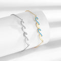 Merryshine Women's 18K Gold Plated Diamond Wave Fashion Bracelet Elegant Ocean Wave Jewelry Wholesale