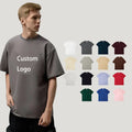 Wholesale 230 GSM Mock Neck 100% Cotton Shirts Unisex Plain Blank High Quality Anti-fading Oversize Street Wear T-shirts