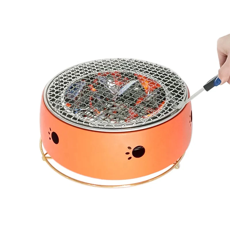 295mm Stainless Steel Charcoal BBQ Grill Korean Restaurant Tabletop Barbecue Grills for Indoor Commercial Use