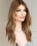 Double Drawn Warm Blonde Cuticle Aligned Russian Human Hair Wigs With Brown Roots Bleached Knots Natural Looking Lace Front Wigs