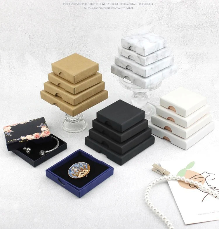 Customized Logo Very Thin Box High-grade Jewelry Packaging Carton Bracelet Necklace Ring Gift Ring Boxes
