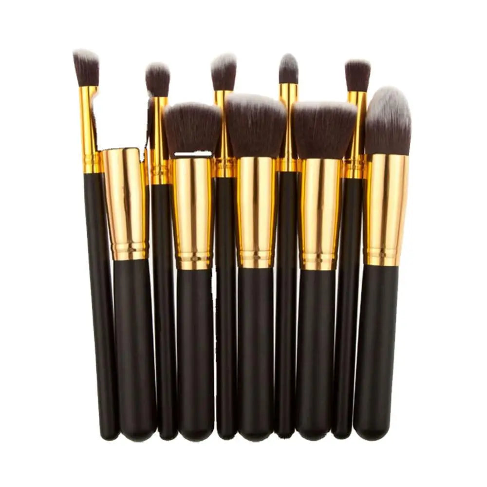 Professnial Women Makeup Brushes Extremely Soft Makeup Brush Set 10pcs Foundation Powder Brush Wooden Make up Tools