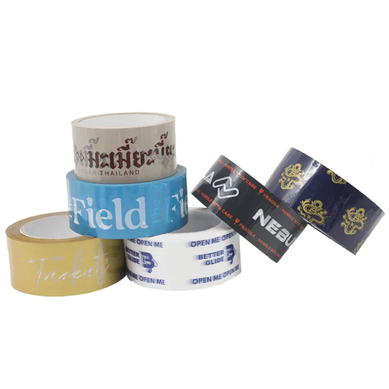 PAC KING Custom Printed Single Sided Clear BOPP Adhesive Packing Tape Acrylic Hot Melt Waterproof 48mic Thickness Carton Sealing