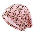 Wholesale Custom Logo Hair Accessories Men Softy Pattern Print Cool Double Layered Cap Winter Beanie Lace Hats for Women