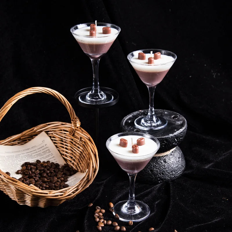 American Style Drink Coffee Candle Ice American Coffee Aroma Jelly Wax Glass Cup Candle Coffee Martini Scented Candle