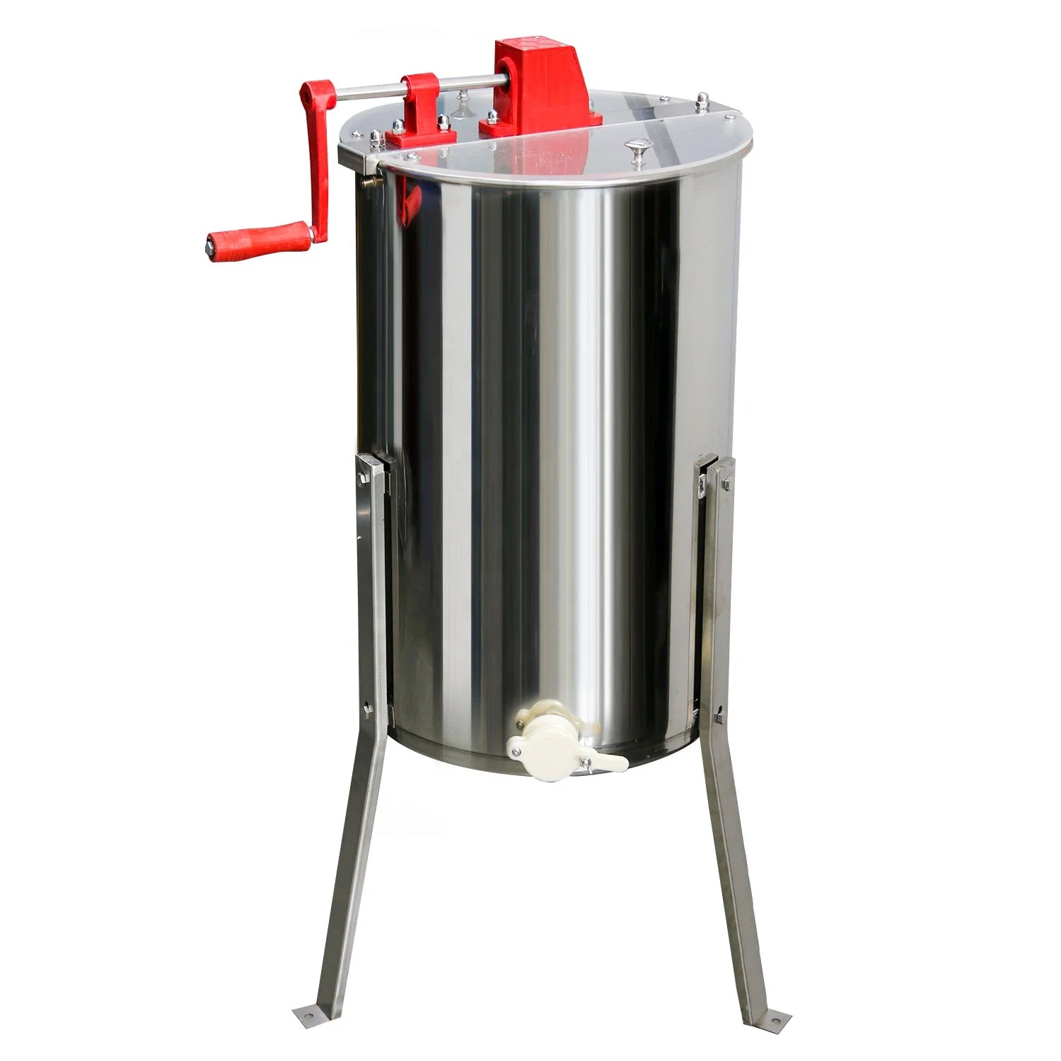 3 Frame Honey Extractor with Height Adjustable Stand Manual Beekeeping Extraction with Transparent Lid Centrifuge Equipment