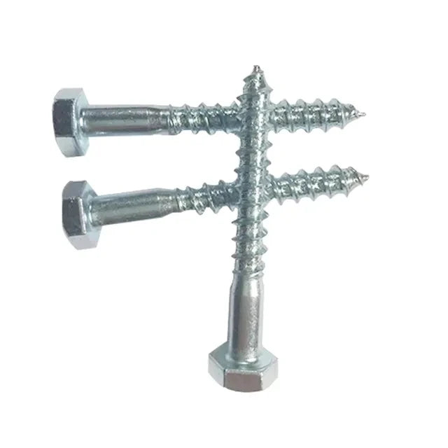 Galvanized Hex Lag Screws DIN571 Coach Screw Oval Head Plain Surface Machine Screws Various Sizes M2.6 M3 M4 M6 M8 M10 M12 10mm